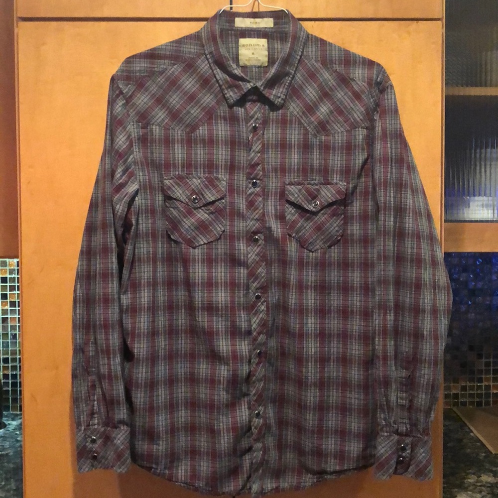 💫SONOMA CASUAL BLACK PEARL SNAP   XL L/S 💫